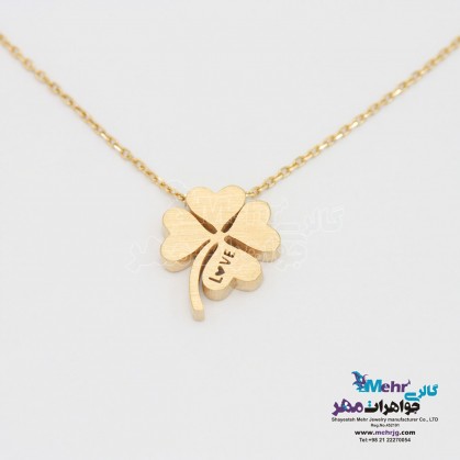 گردنبند طلا - طرح شبدر چهار برگ-MM1831